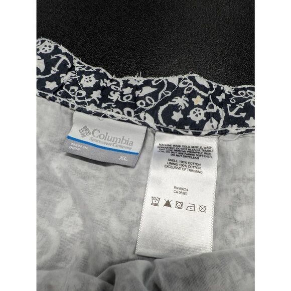 Columbia PFG Women's Lined Skirt Elastic Waist Sailor Print Size XL Blue - Picture 3 of 6